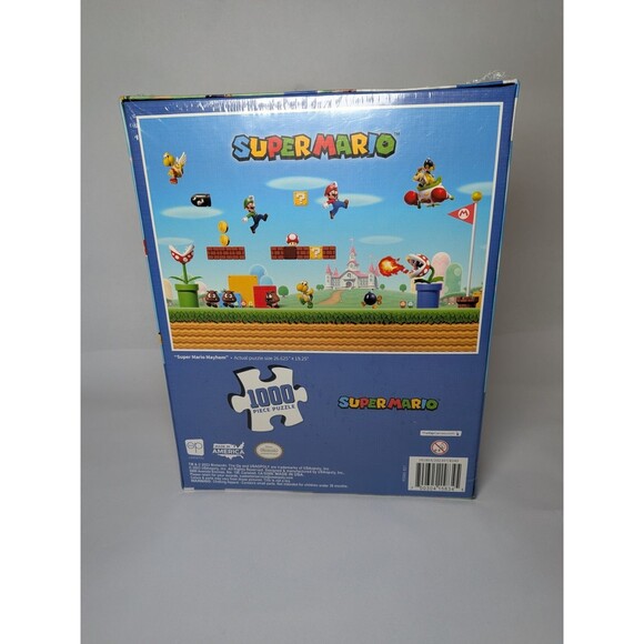 Super Mario 1000 Piece Puzzle Mayhem Nintendo Product Luigi Mario Bowser - Picture 3 of 6